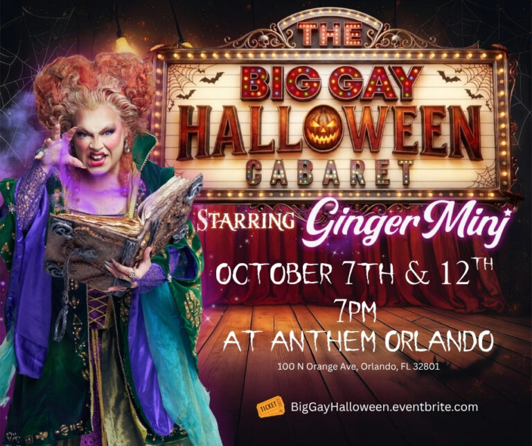 The Big Gay Halloween Cabaret Starring Ginger Minj at Anthem Orlando (Wednesday, October 7)