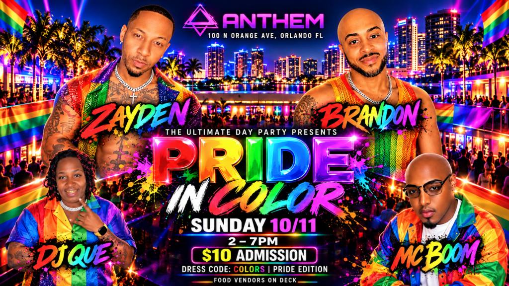 Ultimate Day Party Presents Pride in Color at Anthem Orlando (Sunday, October 11)