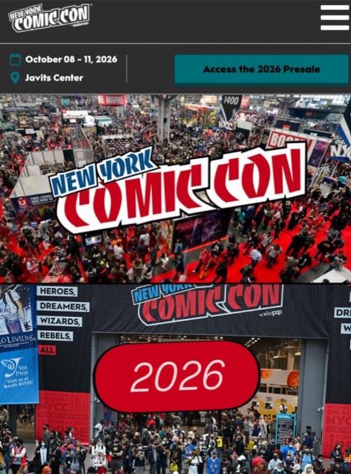 New York ComicCon 2026 at Javits Center