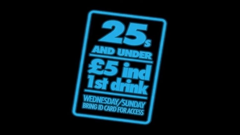Reduced Entry Price for 25s and Under Incl 1st Drink