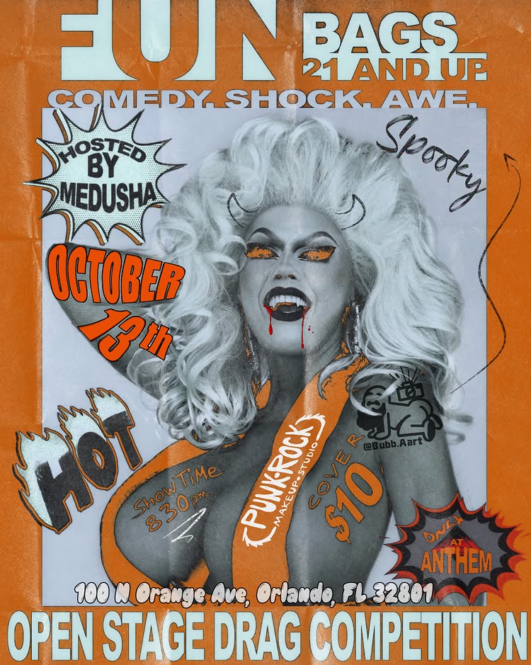Fun Bags: Open Stage Drag Competition Hosted by Medusha at Anthem Orlando (October 13)