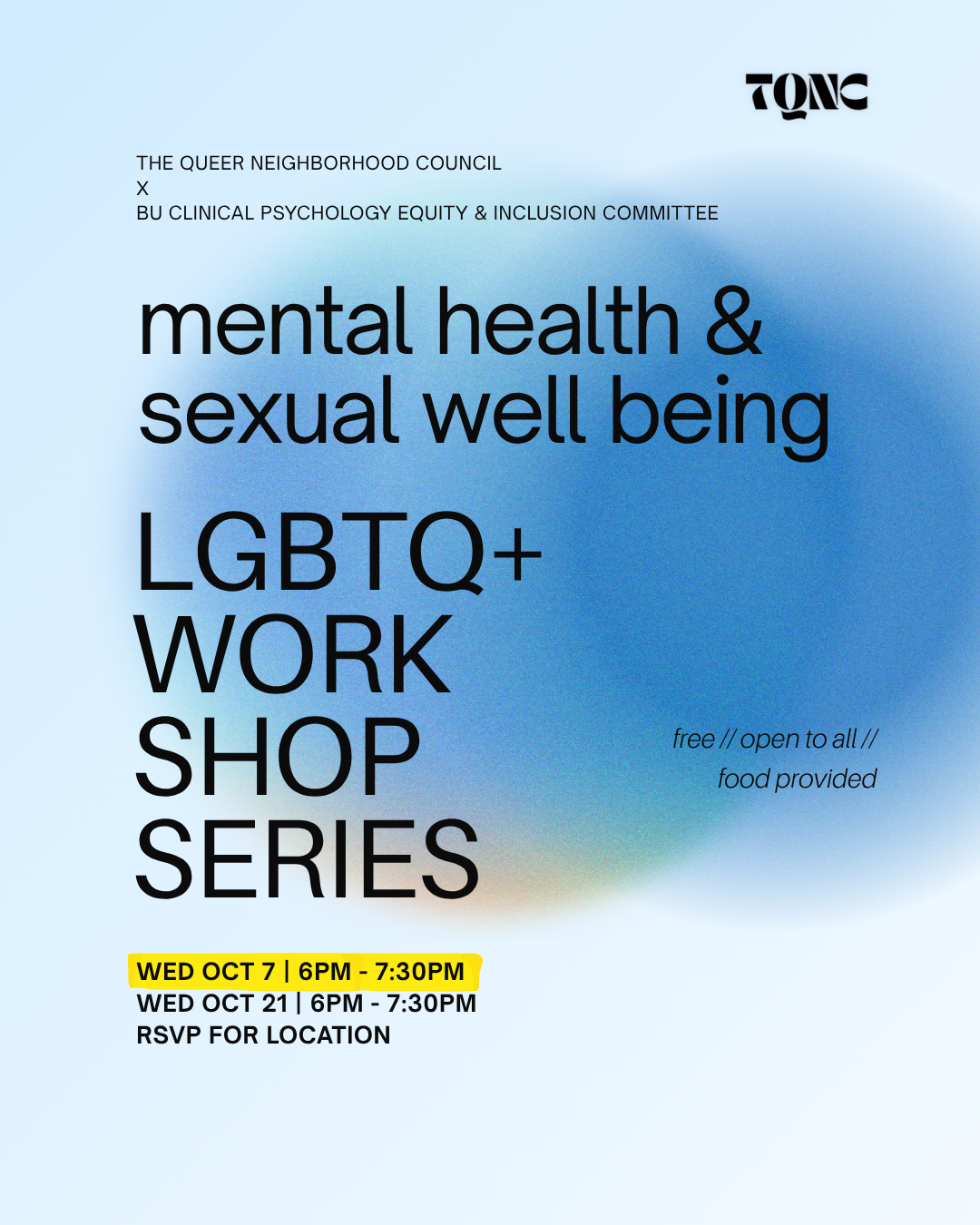 LGBTQ+ Mental Health & Sexual Well-Being Workshop Series I