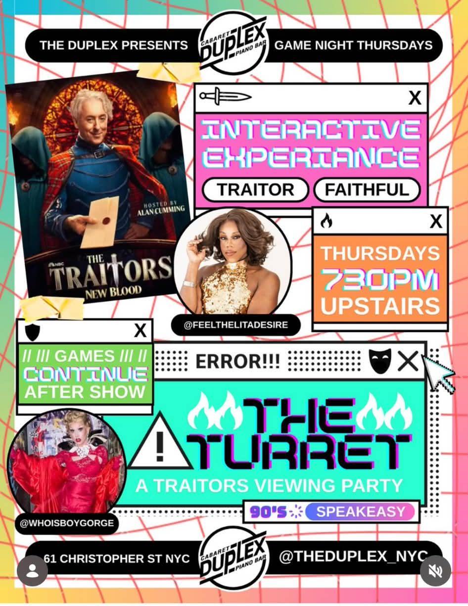 The Turret: Traitors Viewing Party at Duplex