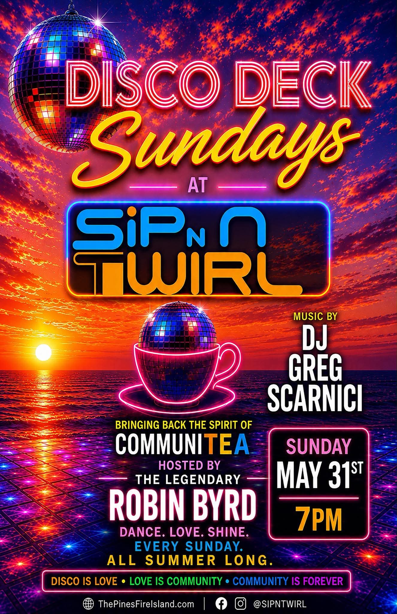 Disco Deck Sundays at Sip N Twirl