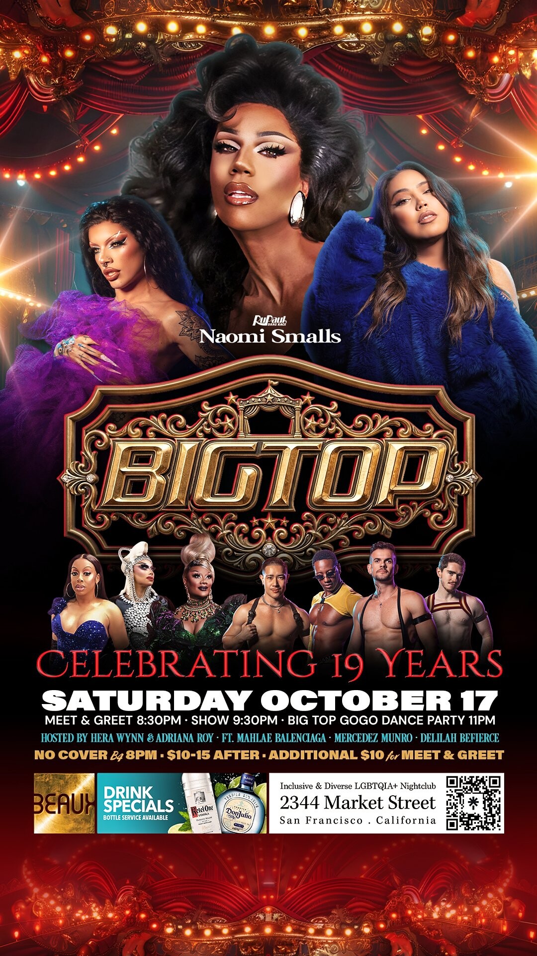 NAOMI SMALLS @ Big Top 19 Year Anniversary, Beaux SF