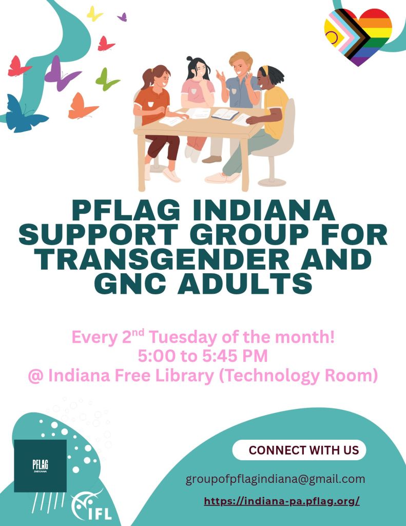 PFLAG Indiana Support Group for Transgender and GNC Adults